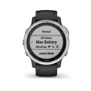 Garmin - Fenix 6s Solar - rama argintie cu curea neagra - ceas inteligent premium cu GPS cu functii avansate pentru sport