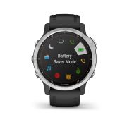Garmin - Fenix 6s Solar - rama argintie cu curea neagra - ceas inteligent premium cu GPS cu functii avansate pentru sport