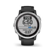 Garmin - Fenix 6s Solar - rama argintie cu curea neagra - ceas inteligent premium cu GPS cu functii avansate pentru sport