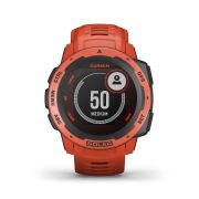 Garmin - Instinct Solar - rosu Flame Red - ceas inteligent cu GPS cu functii avansate pentru sport si incarcare solara