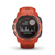 Garmin - Instinct Solar - rosu Flame Red - ceas inteligent cu GPS cu functii avansate pentru sport si incarcare solara