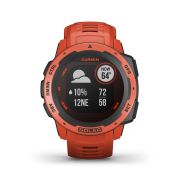 Garmin - Instinct Solar - rosu Flame Red - ceas inteligent cu GPS cu functii avansate pentru sport si incarcare solara