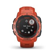 Garmin - Instinct Solar - rosu Flame Red - ceas inteligent cu GPS cu functii avansate pentru sport si incarcare solara