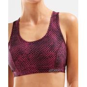 2XU - Bustiera sport femei XVENT Crop - Reverse Mesh/ Fuschia Mov purpuriu