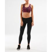 2XU - Bustiera sport femei XVENT Crop - Reverse Mesh/ Fuschia Mov purpuriu