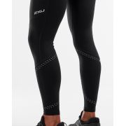 2XU - colanti barbati Wind Defence Compression Tights - Negru dungi argintiu Reflexiv