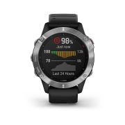 Garmin Fenix 6 Silver - curea neagra