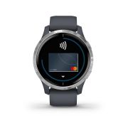 Garmin Venu cu GPS  și AMOLED - albastru granit argintiu