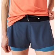 On Running Shorts W negru-albastru