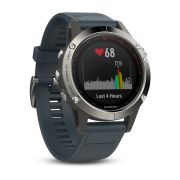 Garmin Fenix 5 Silver cu curea albastra granit