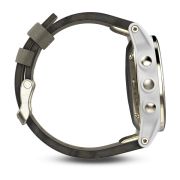 Garmin Fenix 5S Sapphire Champagne cu curea gri grey suede