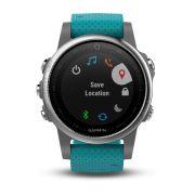 Garmin Fenix 5S Silver cu curea turcoaz