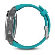 Garmin Fenix 5S Silver cu curea turcoaz