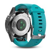 Garmin Fenix 5S Silver cu curea turcoaz