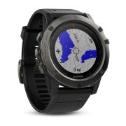 Garmin Fenix 5X Slate Grey Sapphire cu curea neagra