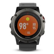 Garmin Fenix 5X Slate Grey Sapphire cu curea neagra