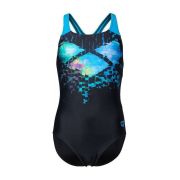 Arena - costum baie intreg pentru fete - Team Pro Solid - negru| turcoaz