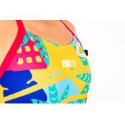 Z3R0D - Costum baie intreg femei one piece - rosu galben albastru Expressive Resort