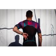 Z3R0D - Costum triatlon cu maneca scurta barbati START TTSUIT trisuit - negru albastru rosu new wave