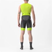 Castelli - costum trisuit triatlon pentru barbati, fara maneci Free Sanremo SL Suit - negru galben fluo