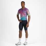 Castelli - tricou ciclism cu maneca scurta pentru barbati R-A/D Jersey - multicolor mov inchis albastru