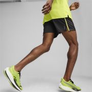 Puma - pantaloni scurti alergare pentru barbati Run Favorite Velocity 5 inch pants - negru verde electric lime