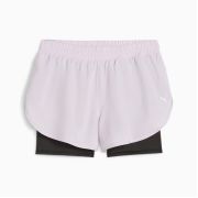Puma - pantaloni scurti pentru femei Run Favourite Woven 2 in 1, 3 inch pants - negru mov deschis