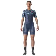 Castelli - costum trisuit triatlon pentru femei, maneca scurta Free Sanremo SS Suit - indigo belgian turcoaz