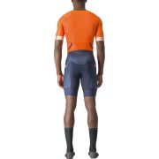 Castelli - costum trisuit triatlon pentru barbati, maneca scurta Free Sanremo SS Suit - portocaliu briliant albastru indigo belgian