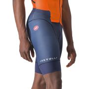 Castelli - costum trisuit triatlon pentru barbati, maneca scurta Free Sanremo SS Suit - portocaliu briliant albastru indigo belgian