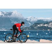 Castelli - Pantaloni lungi ciclism cu bretele iarna si vreme rece pentru femei Sorpasso Ros W bibtight - albastru belgian gri reflex