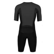 Orca - costum triathlon pentru barbati maneca scurta Athlex Aero suit SS trisuit - negru gri inchis argintiu