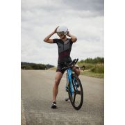 Castelli - costum trisuit triatlon pentru femei, maneca scurta Free Sanremo W Suit - negru roz magenta