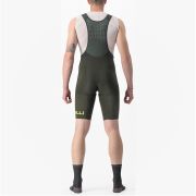 Castelli - pantaloni scurti ciclism barbati Premio shorts Ltd Edition - kaki galben fluo