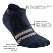 CEP - sosete compresie scurte barbati Training Compression Socks No Show - albastru inchis uniforma crem