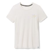 Smartwool - tricou sport femei maneca scurta Denver Skyline Graphic Short Sleeve Tee Slim Fit - alb murdar maro deschis migdala