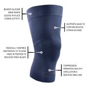 CEP - Genunchiera orto pentru compresie si protectie genunchi Light Support Compression Knee Sleeve - albastru inchis