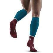CEP - Sosete de compresie gamba barbati The Run Compression Socks Tall - albastru petrol rosu inchis