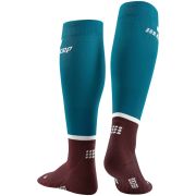 CEP - Sosete de compresie gamba barbati The Run Compression Socks Tall - albastru petrol rosu inchis