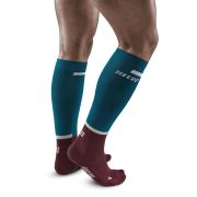 CEP - Sosete de compresie gamba barbati The Run Compression Socks Tall - albastru petrol rosu inchis
