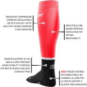 CEP - Sosete de compresie gamba femei The Run Compression W Socks Tall - roz intens negru