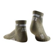 CEP - sosete compresie scurte barbati The Run Socks Low Cut - verde inchis maslina gri deschis