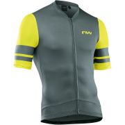 Northwave - tricou ciclism mânecă scurtă pentru bărbați Storm Air Jersey - gri închis galben fluo