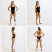 Finis - costum de baie intreg Openback Solid Color - visiniu mov Cabernet