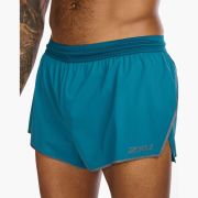 2XU - Pantaloni scurti de alergare pentru barbati Light Speed 3" Short - albastru Oceanside Reflectorizant