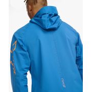 2XU - jacheta impermeabila cu elemente reflectorizante - Light Speed Waterproof Jacket - albastra starling