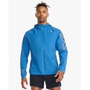 2XU - jacheta impermeabila cu elemente reflectorizante - Light Speed Waterproof Jacket - albastra starling