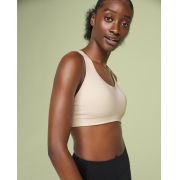 On Cloud - bustiera sport femei Active Bra - maro deschis perla alb