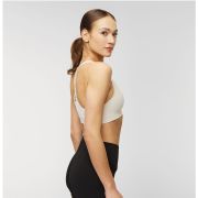 On Cloud - bustiera sport femei Active Bra - maro deschis perla alb