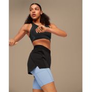 On Cloud - pantaloni scurti pentru femei Active Shorts - negru albastru deschis stratosfera